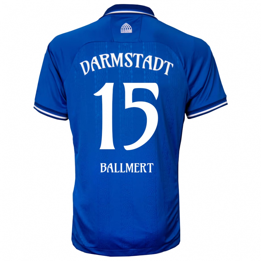 גברים Markus Ballmert #15 כחול לבן ג'רזי ביתית 2025/26 חולצה קצרה