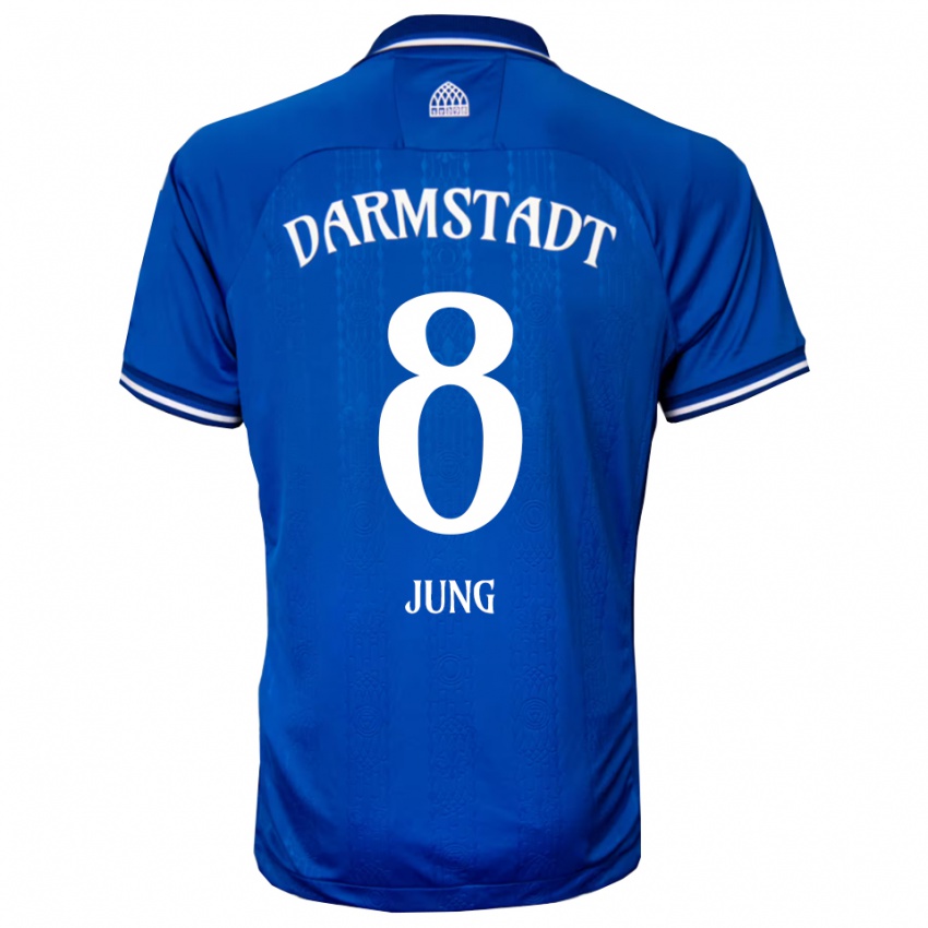 גברים Lennon Jung #8 כחול לבן ג'רזי ביתית 2025/26 חולצה קצרה