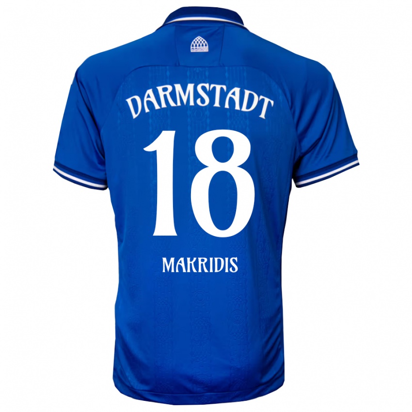 גברים גאורגיוס מקרידיס #18 כחול לבן ג'רזי ביתית 2025/26 חולצה קצרה