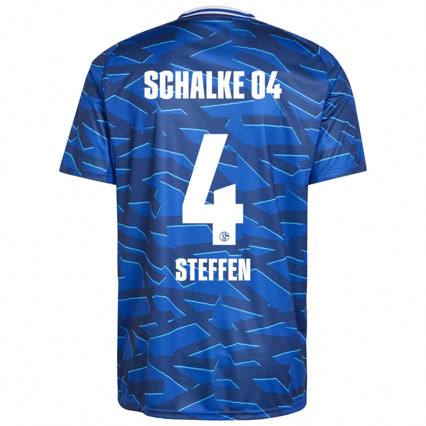 גברים Kjell Steffen #4 כחול רויאל לבן ג'רזי ביתית 2025/26 חולצה קצרה