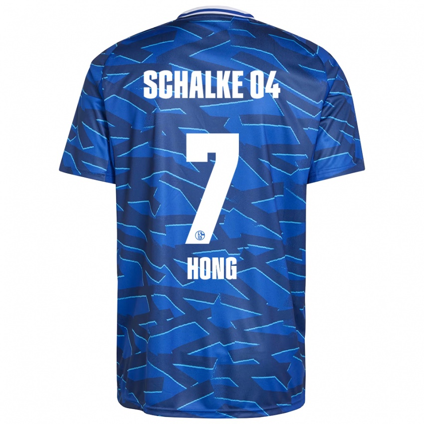 גברים סאוקג'ו הונג #7 כחול רויאל לבן ג'רזי ביתית 2025/26 חולצה קצרה