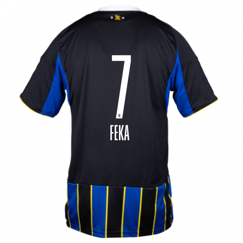 גברים Lukas Feka #7 כחול שחור צהוב ג'רזי ביתית 2025/26 חולצה קצרה