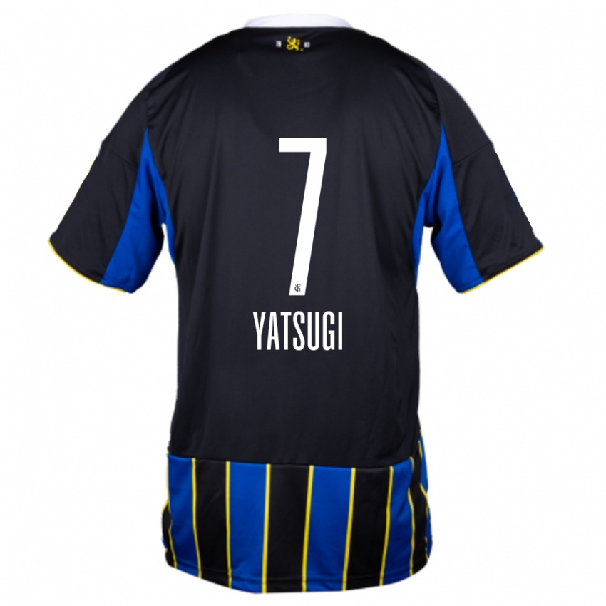 גברים Akane Yatsugi #7 כחול שחור צהוב ג'רזי ביתית 2025/26 חולצה קצרה
