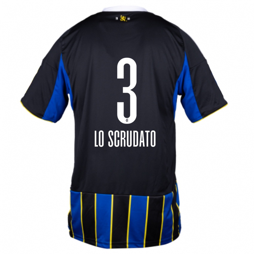 גברים ג'אנלוקה לו סקרודאטו #3 כחול שחור צהוב ג'רזי ביתית 2025/26 חולצה קצרה