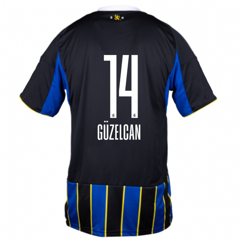 גברים Devin Güzelcan #14 כחול שחור צהוב ג'רזי ביתית 2025/26 חולצה קצרה