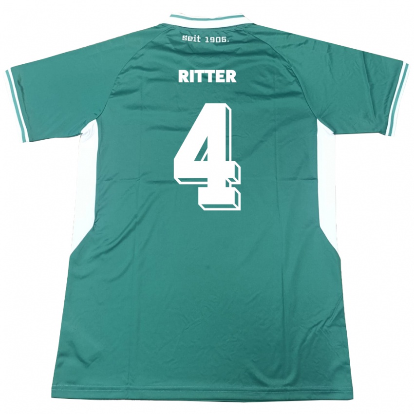 גברים David Ritter #4 ירוק לבן ג'רזי ביתית 2025/26 חולצה קצרה