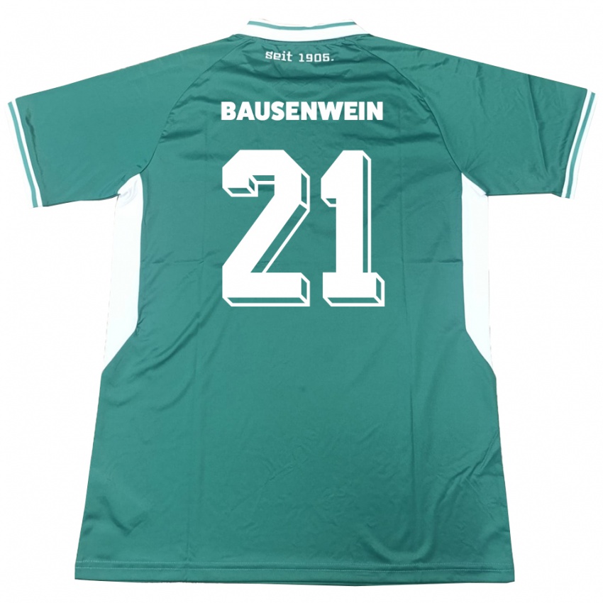 גברים Lauris Bausenwein #21 ירוק לבן ג'רזי ביתית 2025/26 חולצה קצרה