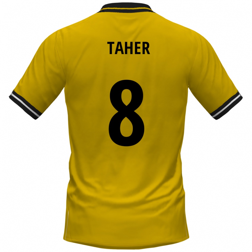 גברים Kanischka Taher #8 צהוב שחור ג'רזי ביתית 2025/26 חולצה קצרה