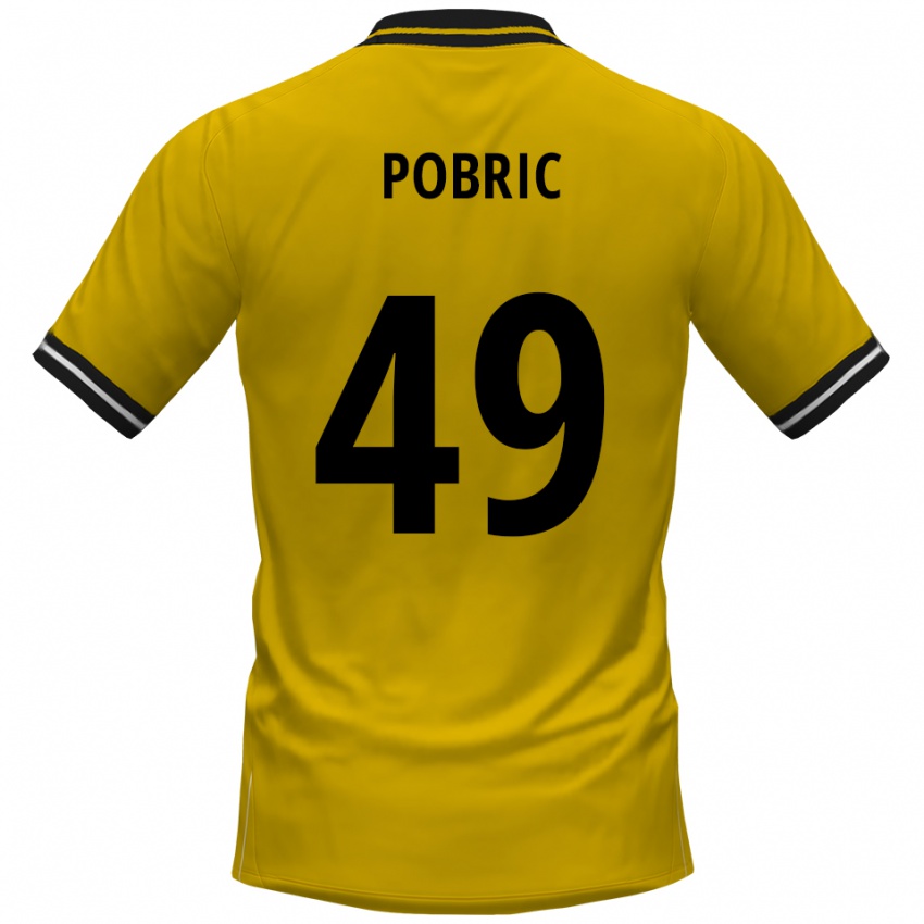 גברים Mika Pobric #49 צהוב שחור ג'רזי ביתית 2025/26 חולצה קצרה