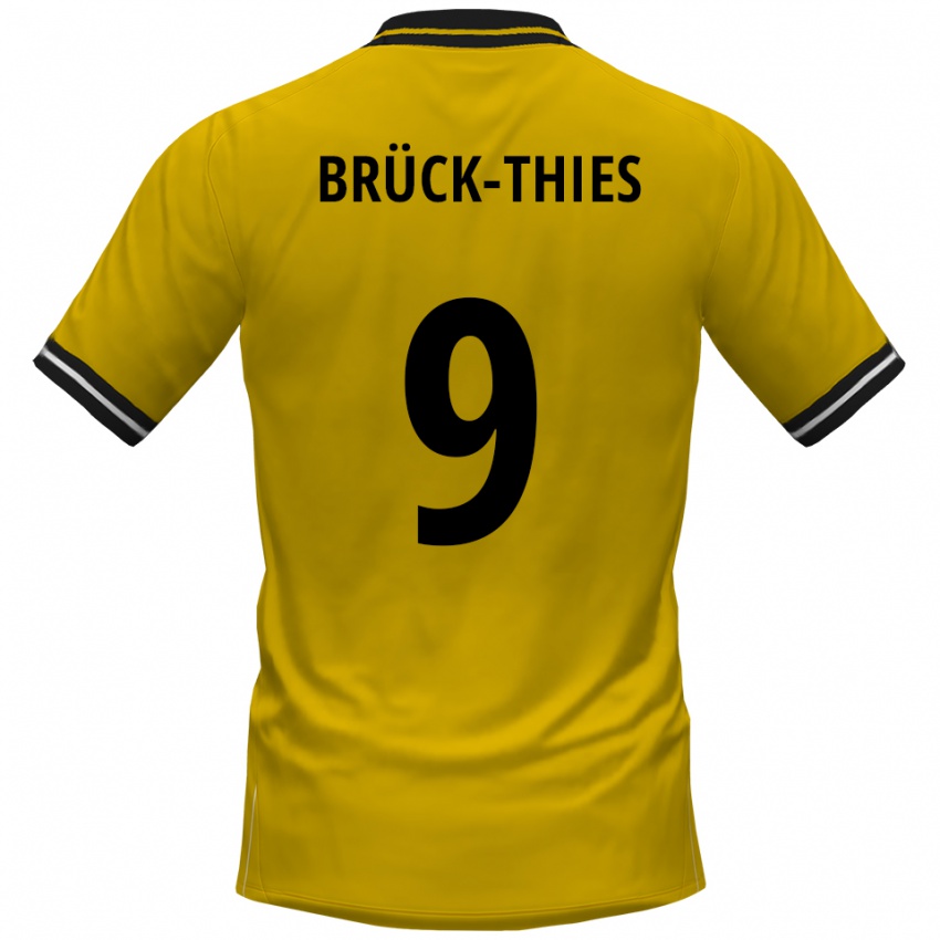 גברים Frederik Brück-Thies #9 צהוב שחור ג'רזי ביתית 2025/26 חולצה קצרה