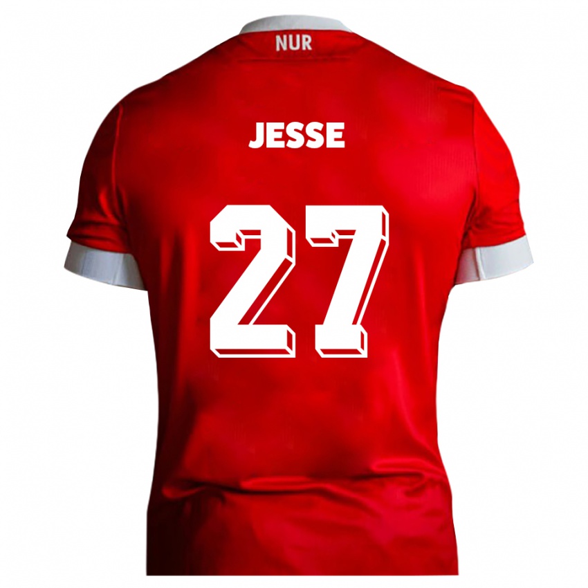 גברים Karl Jesse #27 אדום לבן ג'רזי ביתית 2025/26 חולצה קצרה