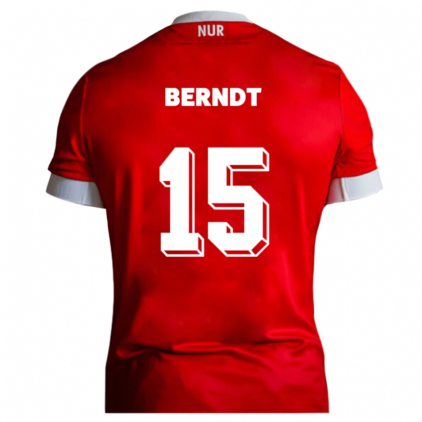 גברים Karl Berndt #15 אדום לבן ג'רזי ביתית 2025/26 חולצה קצרה