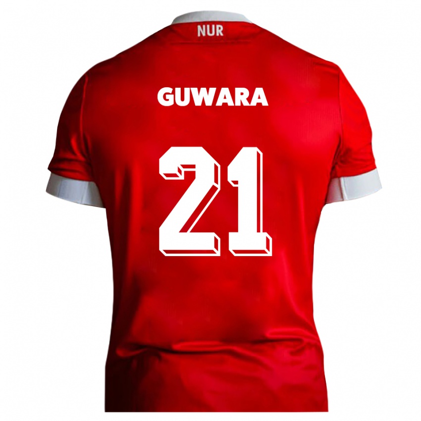 גברים לאון גווארה #21 אדום לבן ג'רזי ביתית 2025/26 חולצה קצרה