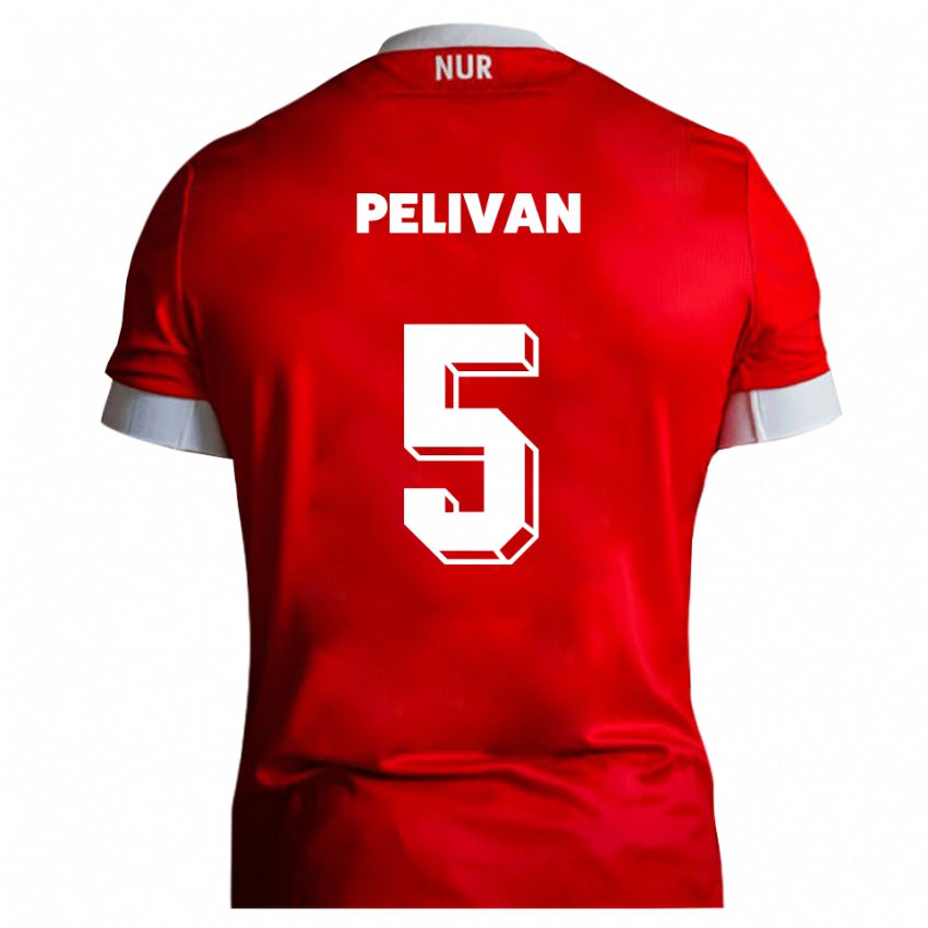 גברים דומיניק פליבן #5 אדום לבן ג'רזי ביתית 2025/26 חולצה קצרה