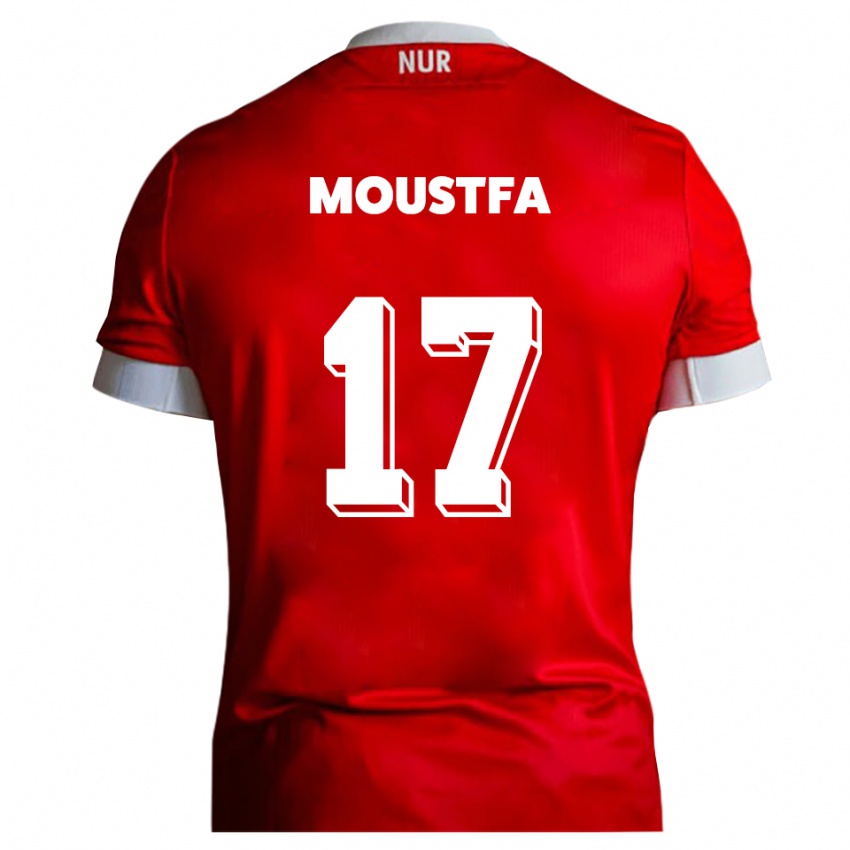 גברים Can Moustfa #17 אדום לבן ג'רזי ביתית 2025/26 חולצה קצרה