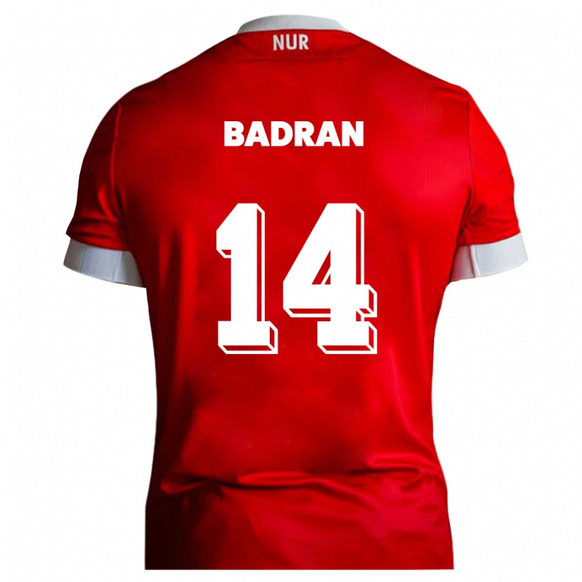 גברים Ahmad Badran #14 אדום לבן ג'רזי ביתית 2025/26 חולצה קצרה