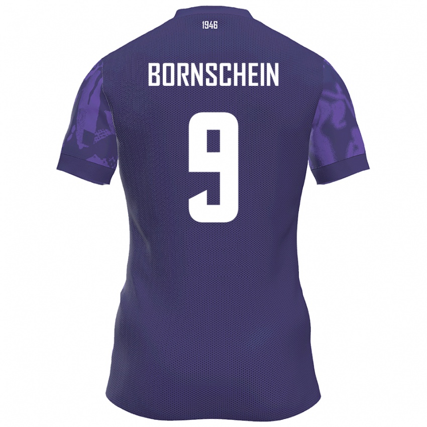 גברים ריקי בורנשיין #9 סגול לבן ג'רזי ביתית 2025/26 חולצה קצרה