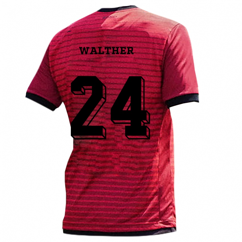 גברים Felix Walther #24 אדום שחור ג'רזי ביתית 2025/26 חולצה קצרה