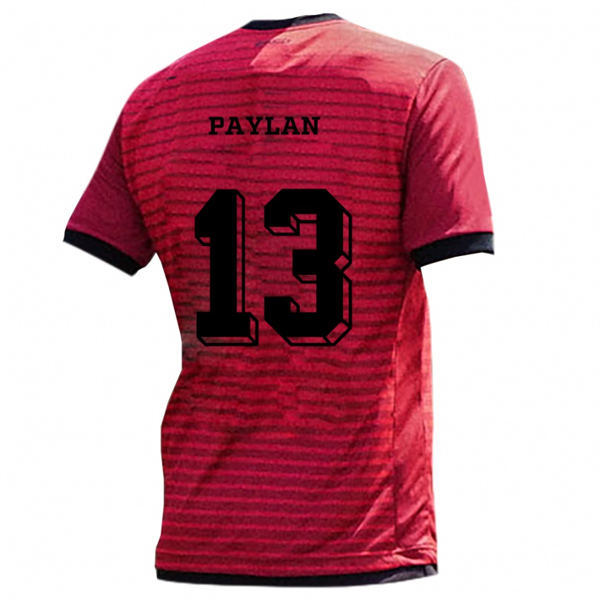 גברים Can Paylan #13 אדום שחור ג'רזי ביתית 2025/26 חולצה קצרה