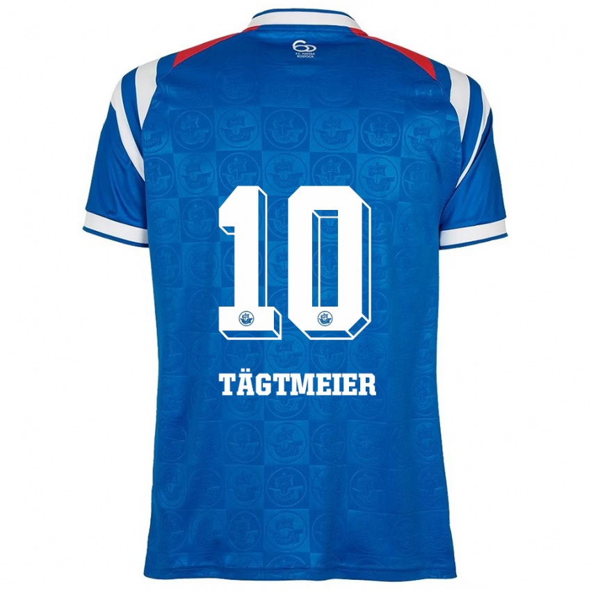 גברים Sarah Tägtmeier #10 כחול לבן אדום ג'רזי ביתית 2025/26 חולצה קצרה