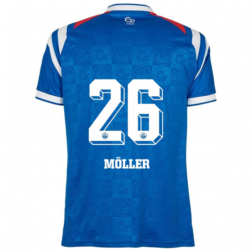 גברים אנדראס מולר #26 כחול לבן אדום ג'רזי ביתית 2025/26 חולצה קצרה
