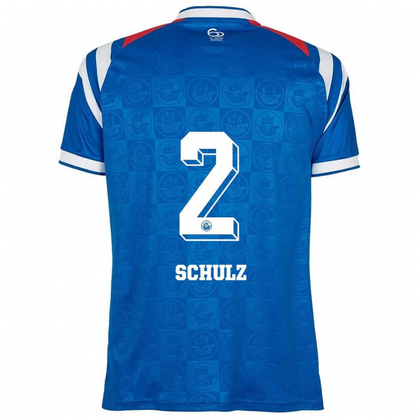 גברים Nils Schulz #2 כחול לבן אדום ג'רזי ביתית 2025/26 חולצה קצרה