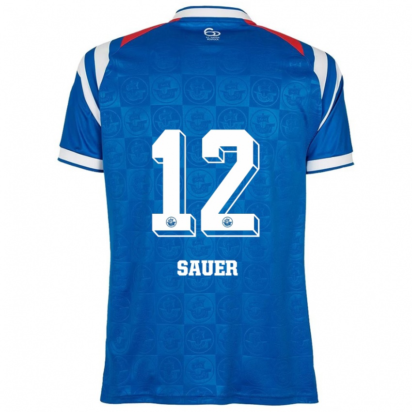 גברים John-Lukas Sauer #12 כחול לבן אדום ג'רזי ביתית 2025/26 חולצה קצרה