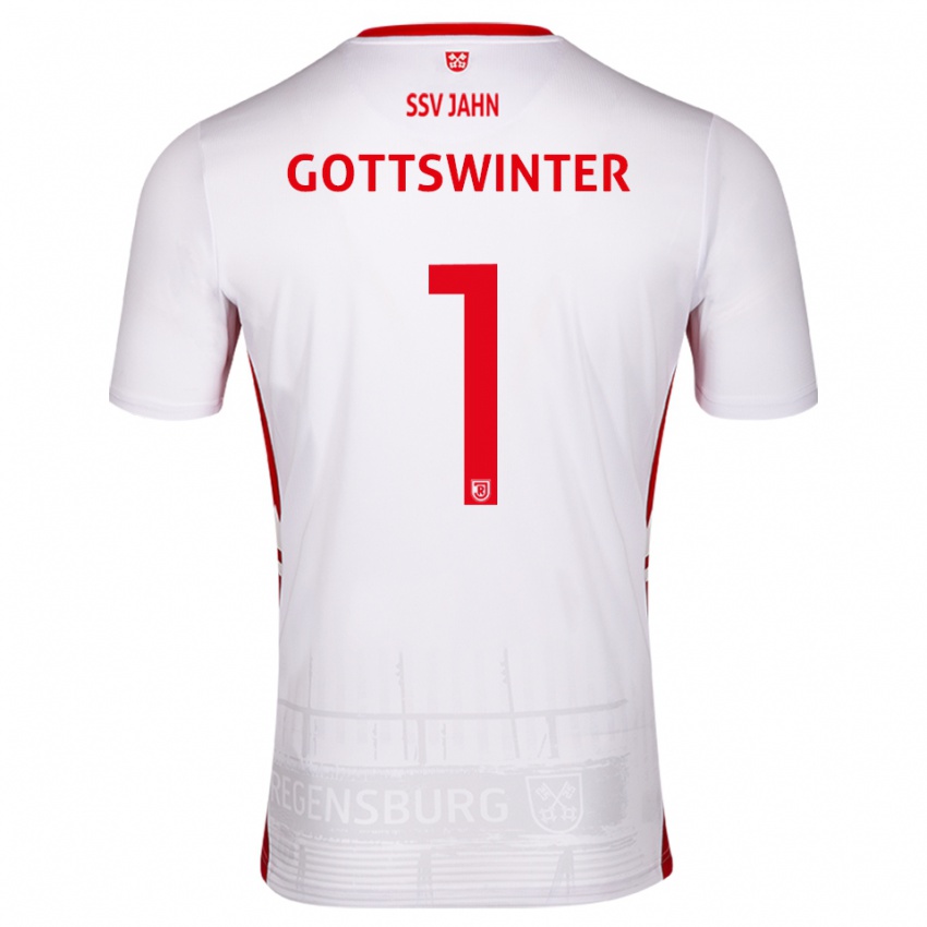 גברים Florian Gottswinter #1 לבן אדום ג'רזי ביתית 2025/26 חולצה קצרה