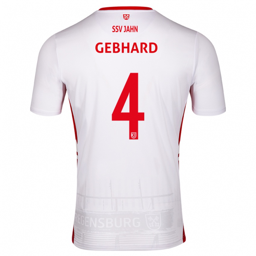 גברים Paul Gebhard #4 לבן אדום ג'רזי ביתית 2025/26 חולצה קצרה