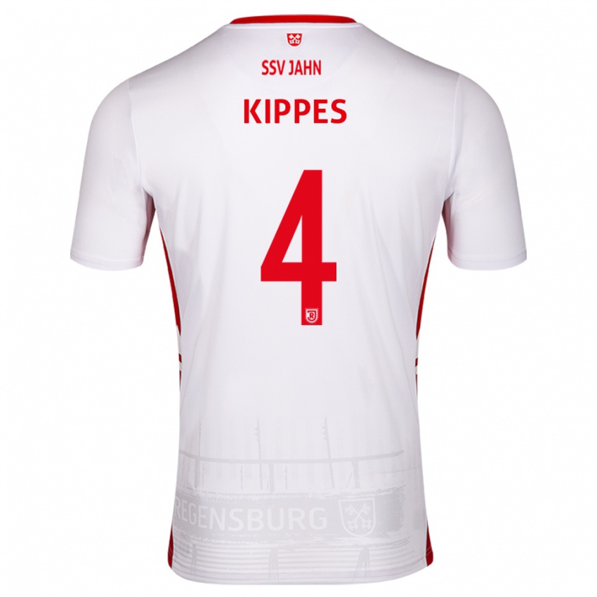 גברים בן קיפס #4 לבן אדום ג'רזי ביתית 2025/26 חולצה קצרה