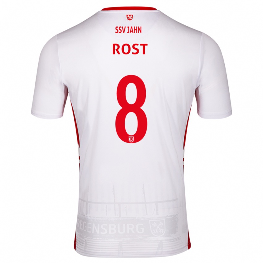 גברים Fabio Rost #8 לבן אדום ג'רזי ביתית 2025/26 חולצה קצרה