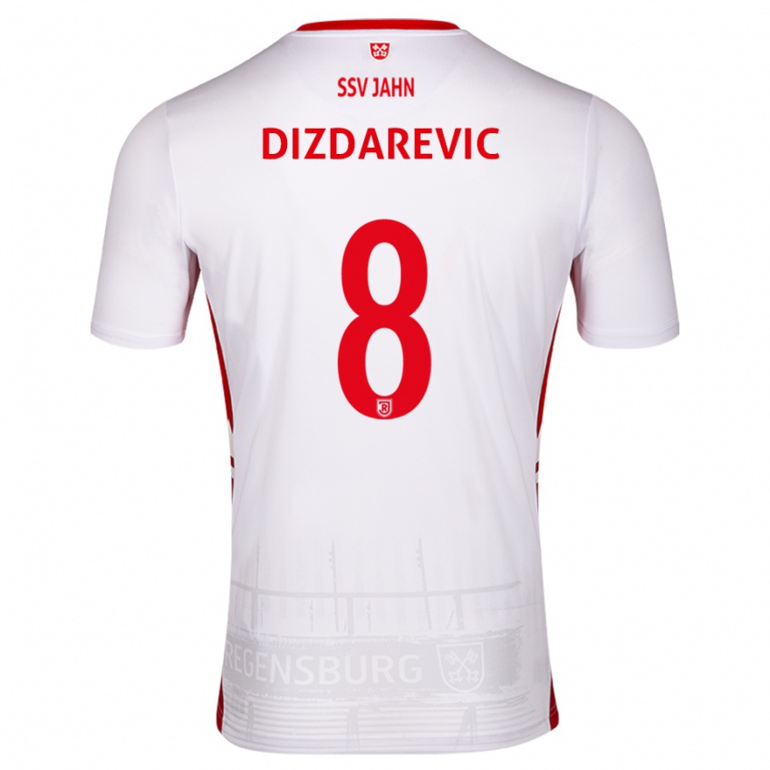גברים Arian Dizdarevic #8 לבן אדום ג'רזי ביתית 2025/26 חולצה קצרה