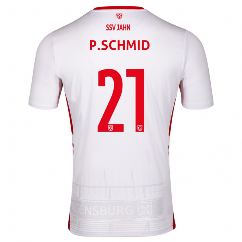 גברים Paul Schmid #21 לבן אדום ג'רזי ביתית 2025/26 חולצה קצרה