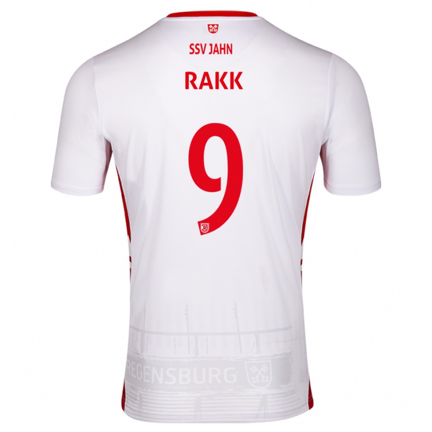 גברים Lars Rakk #9 לבן אדום ג'רזי ביתית 2025/26 חולצה קצרה