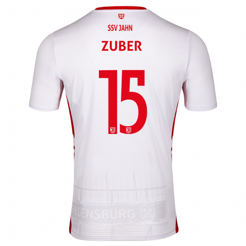 גברים Samuel Zuber #15 לבן אדום ג'רזי ביתית 2025/26 חולצה קצרה