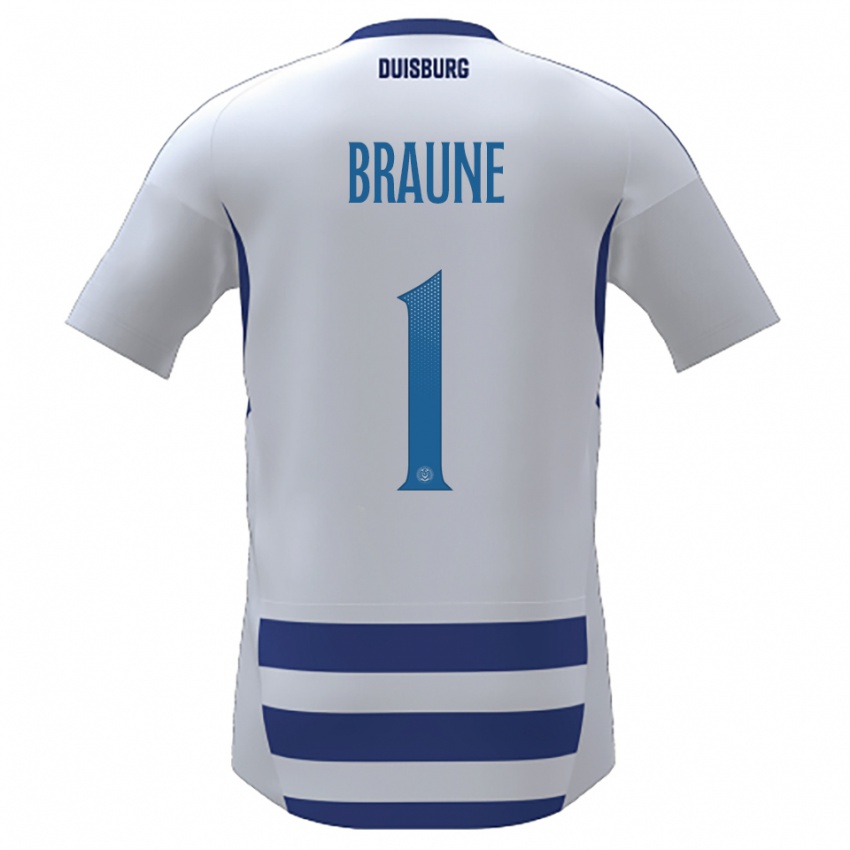גברים מקסימיליאן בראון #1 לבן כחול ג'רזי ביתית 2025/26 חולצה קצרה