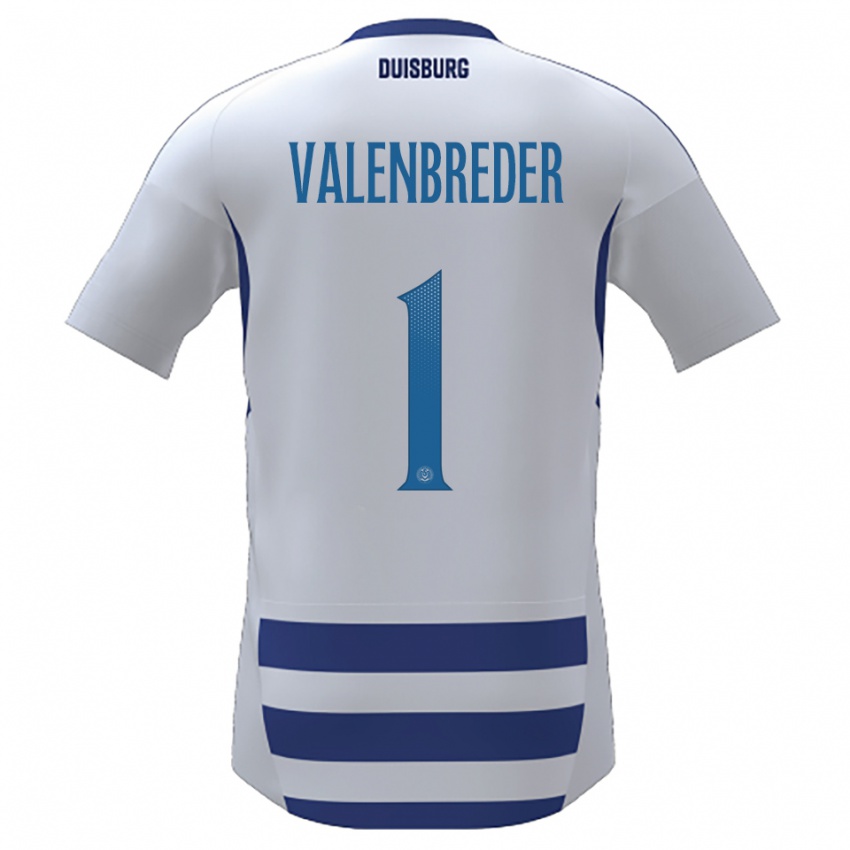 גברים Frederik Valenbreder #1 לבן כחול ג'רזי ביתית 2025/26 חולצה קצרה