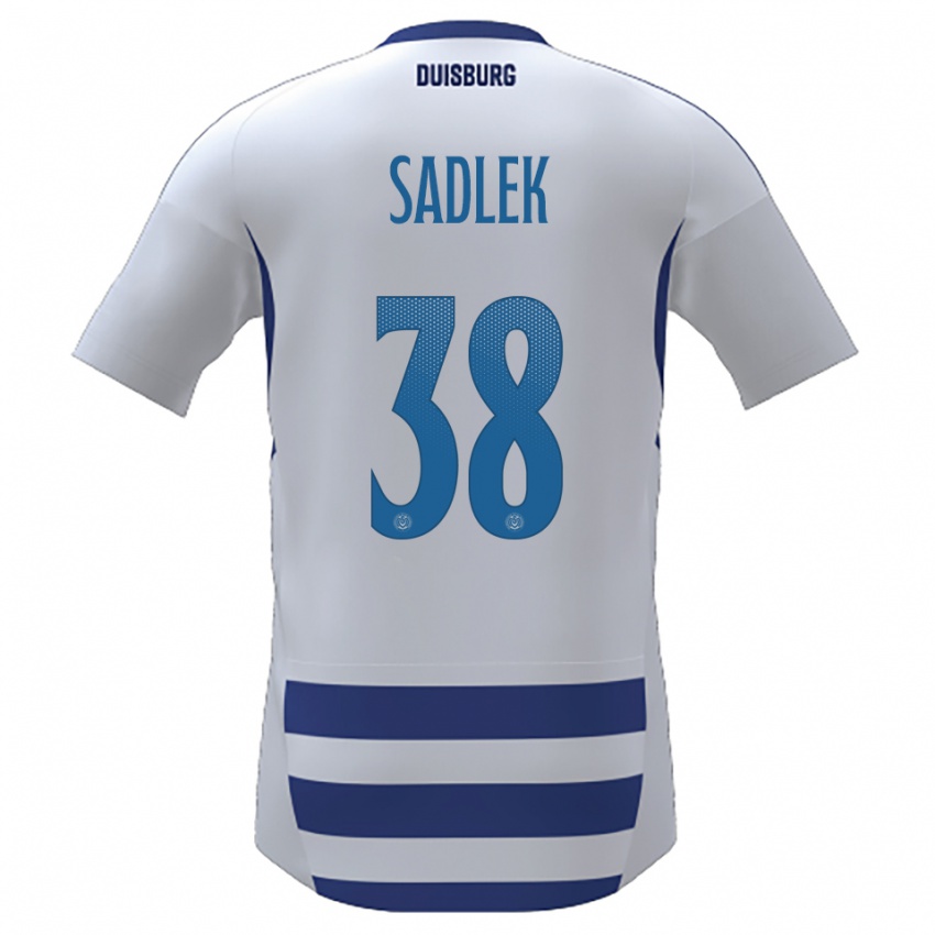 גברים גבריאל אריק סאדלק #38 לבן כחול ג'רזי ביתית 2025/26 חולצה קצרה