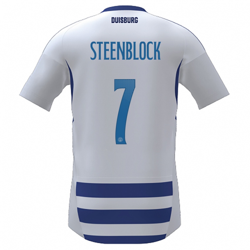 גברים Jannis Steenblock #7 לבן כחול ג'רזי ביתית 2025/26 חולצה קצרה