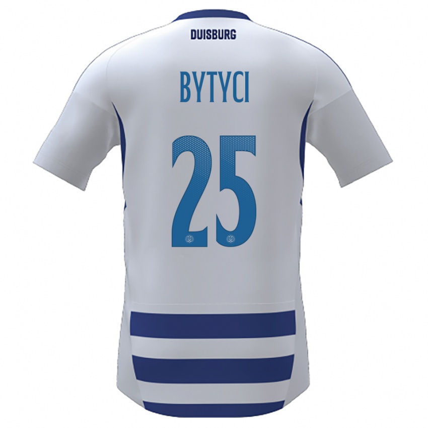 גברים Farie Bytyci #25 לבן כחול ג'רזי ביתית 2025/26 חולצה קצרה