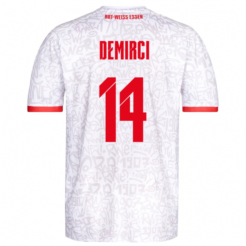 גברים Mehmet Demirci #14 לבן אדום ג'רזי ביתית 2025/26 חולצה קצרה