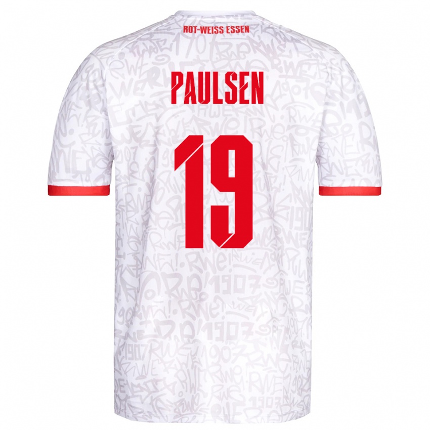 גברים Marvin Paulsen #19 לבן אדום ג'רזי ביתית 2025/26 חולצה קצרה