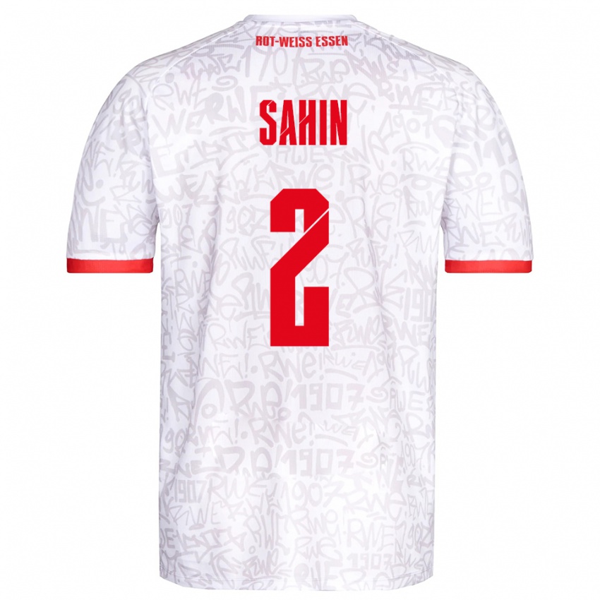 גברים Can Sahin #2 לבן אדום ג'רזי ביתית 2025/26 חולצה קצרה