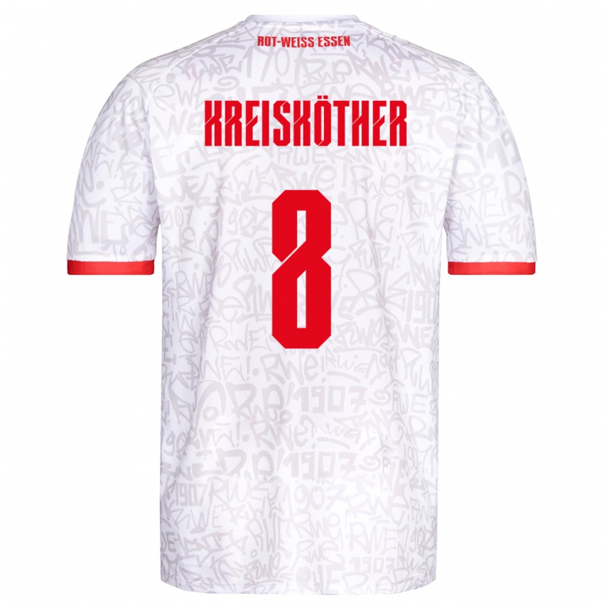 גברים Luiz-Simon Kreisköther #8 לבן אדום ג'רזי ביתית 2025/26 חולצה קצרה