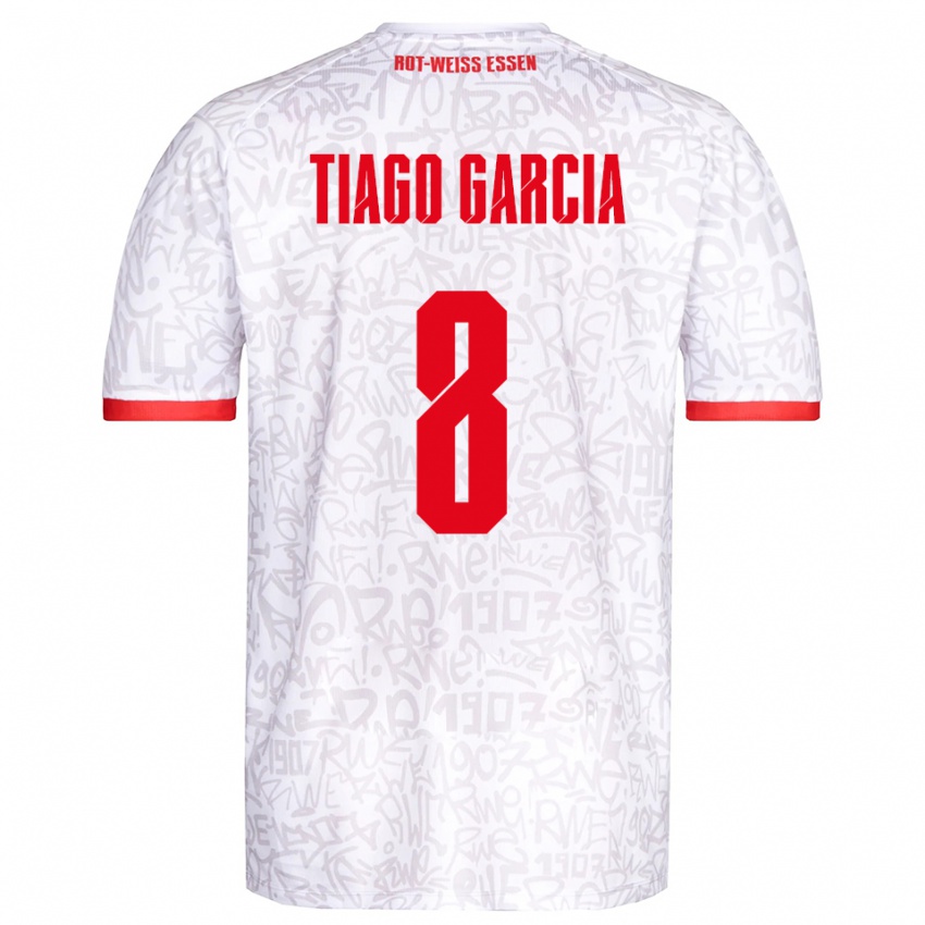 גברים Tiago Garcia Rodriguez #8 לבן אדום ג'רזי ביתית 2025/26 חולצה קצרה
