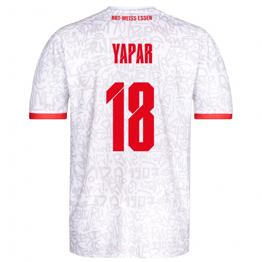 גברים Atilla Yapar #18 לבן אדום ג'רזי ביתית 2025/26 חולצה קצרה