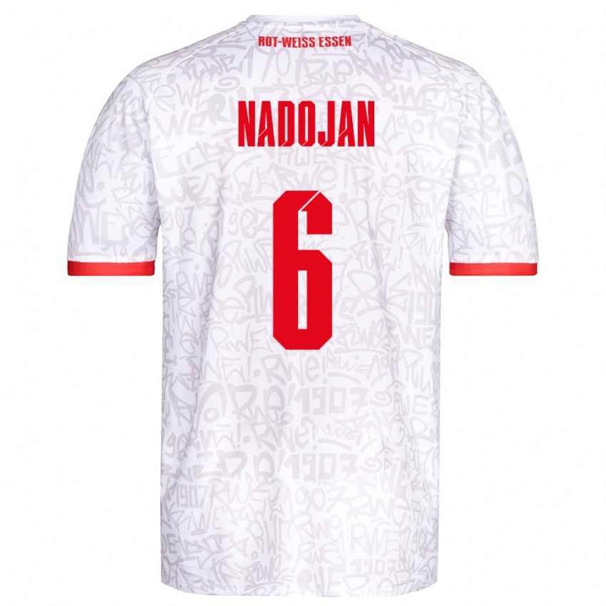 גברים Aslan Nadojan #6 לבן אדום ג'רזי ביתית 2025/26 חולצה קצרה