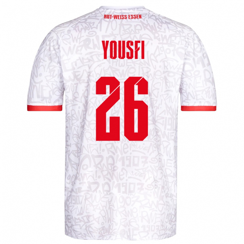 גברים אליאס יוספי #26 לבן אדום ג'רזי ביתית 2025/26 חולצה קצרה