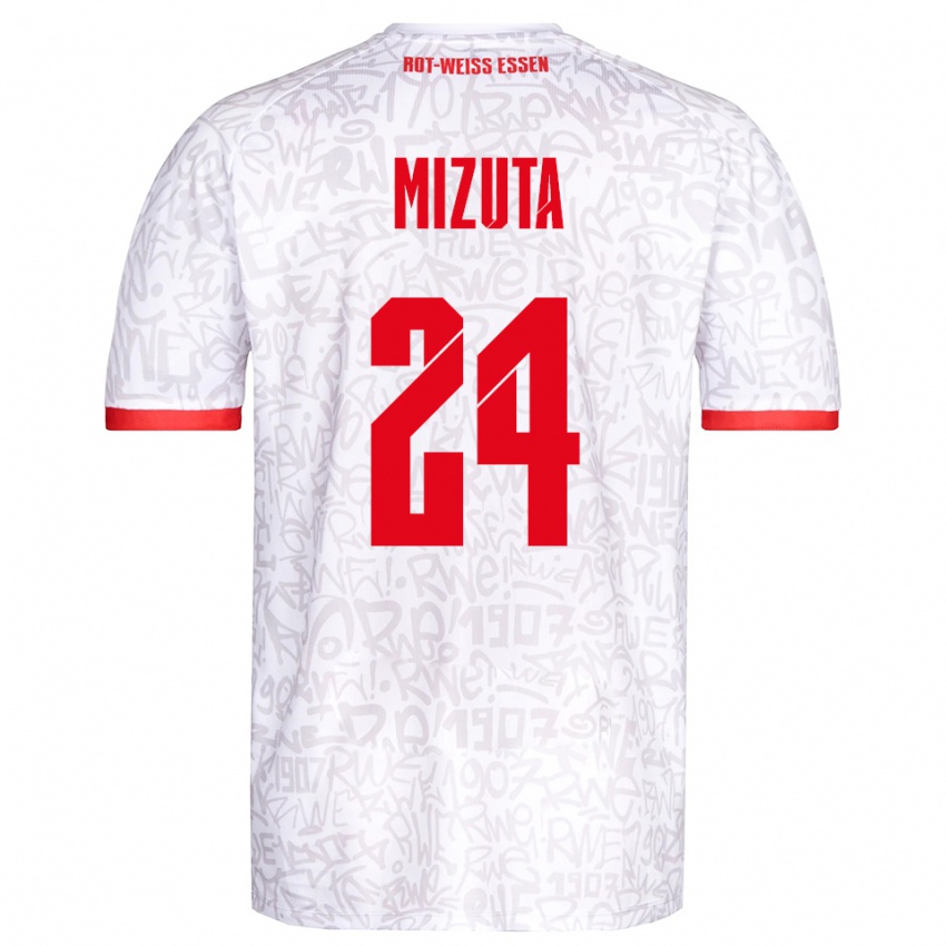 גברים Kaito Mizuta #24 לבן אדום ג'רזי ביתית 2025/26 חולצה קצרה