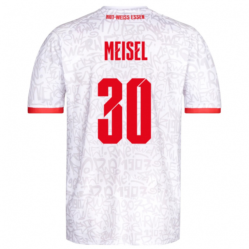 גברים Kelsey Meisel #30 לבן אדום ג'רזי ביתית 2025/26 חולצה קצרה